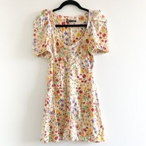 Zara Floral Puff Sleeve Picnic Dress
